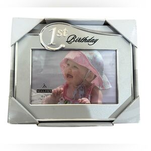 Malden Silver “1st Birthday” 4x6 Baby Photo Frame